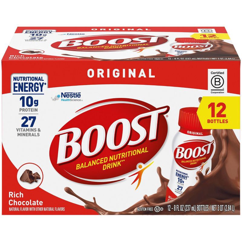 slide 1 of 5, Boost Original Nutritional Shake Chocolate Non-Caffeinated - 12pk, 12 ct