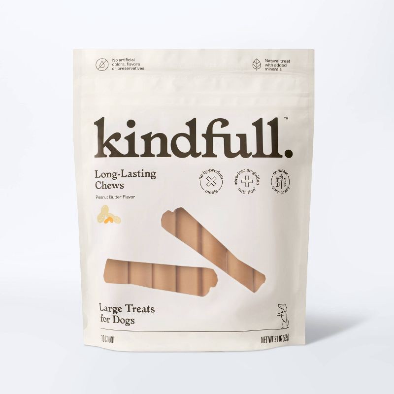 slide 1 of 3, Long Lasting Peanut Butter Flavor Dog Treats - Large - 21oz - Kindfull™, 21 oz