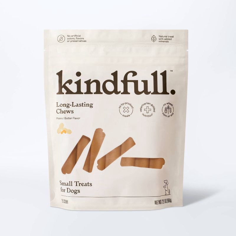 slide 1 of 7, Long Lasting Peanut Butter Flavor Dog Treats - Small/Medium - 21oz - Kindfull™, 21 oz