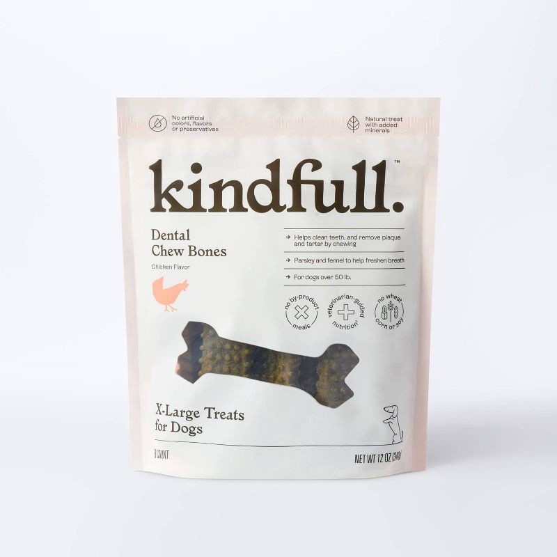 slide 1 of 7, Dental Bones Chicken Dog Treats - Extra Large - 12oz - Kindfull™, 12 oz