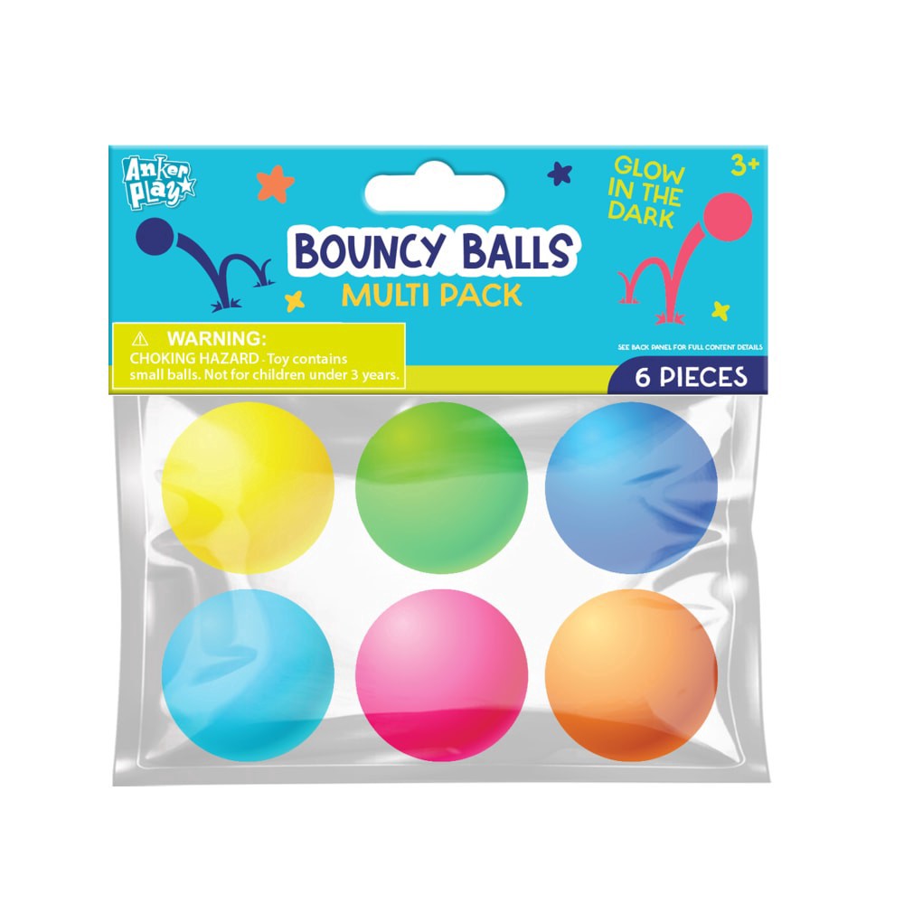 slide 1 of 1, Anker Play Glow In The Dark Bouncy Balls, 6 ct