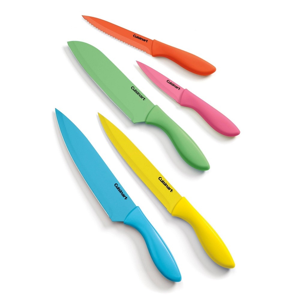 slide 3 of 3, Cuisinart Advantage Ceramic-Coated Color Knife Set with Blade Guards Rainbow - C55-10PCM, 10 ct