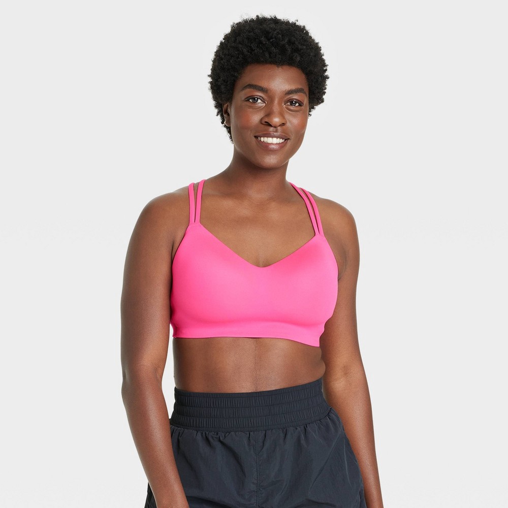 Neon pink sports bra online