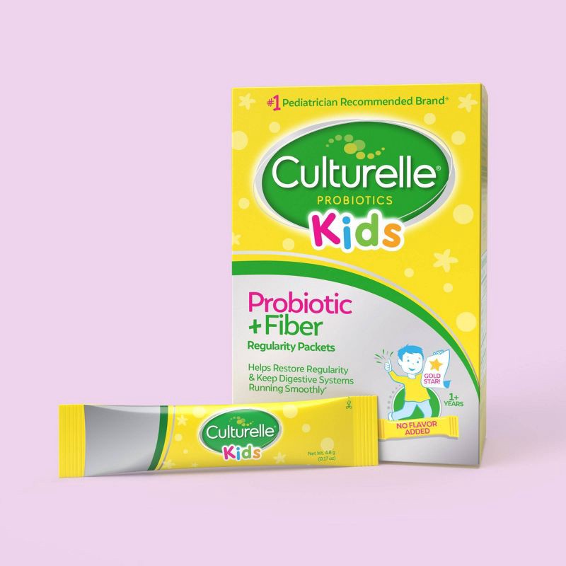 slide 2 of 12, Culturelle Kids' Daily Probiotic + Fiber Packets for Restoring Regularity Powder - 60ct, 60 ct