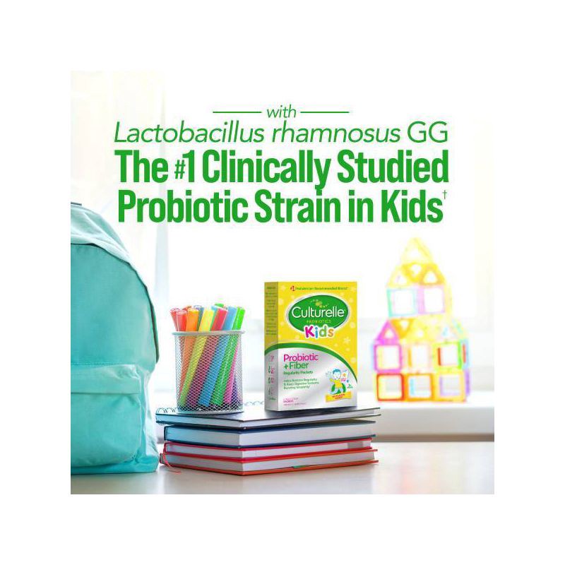 slide 6 of 12, Culturelle Kids' Daily Probiotic + Fiber Packets for Restoring Regularity Powder - 60ct, 60 ct