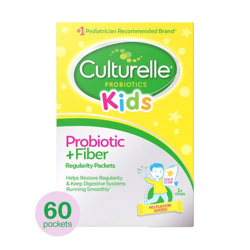 slide 1 of 12, Culturelle Kids' Daily Probiotic + Fiber Packets for Restoring Regularity Powder - 60ct, 60 ct