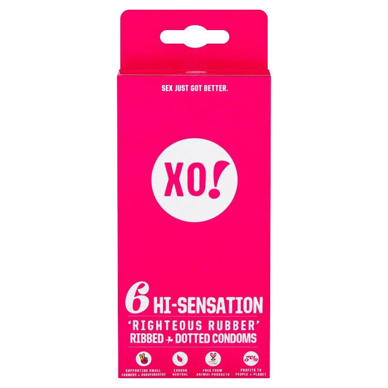 slide 7 of 11, XO! Here We Flo Hi-Sensation Righteous Rubber Carbon Neutral and Eco-Friendly Condoms - 6ct, 6 ct