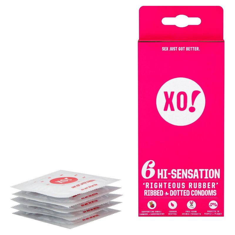 slide 1 of 11, XO! Here We Flo Hi-Sensation Righteous Rubber Carbon Neutral and Eco-Friendly Condoms - 6ct, 6 ct