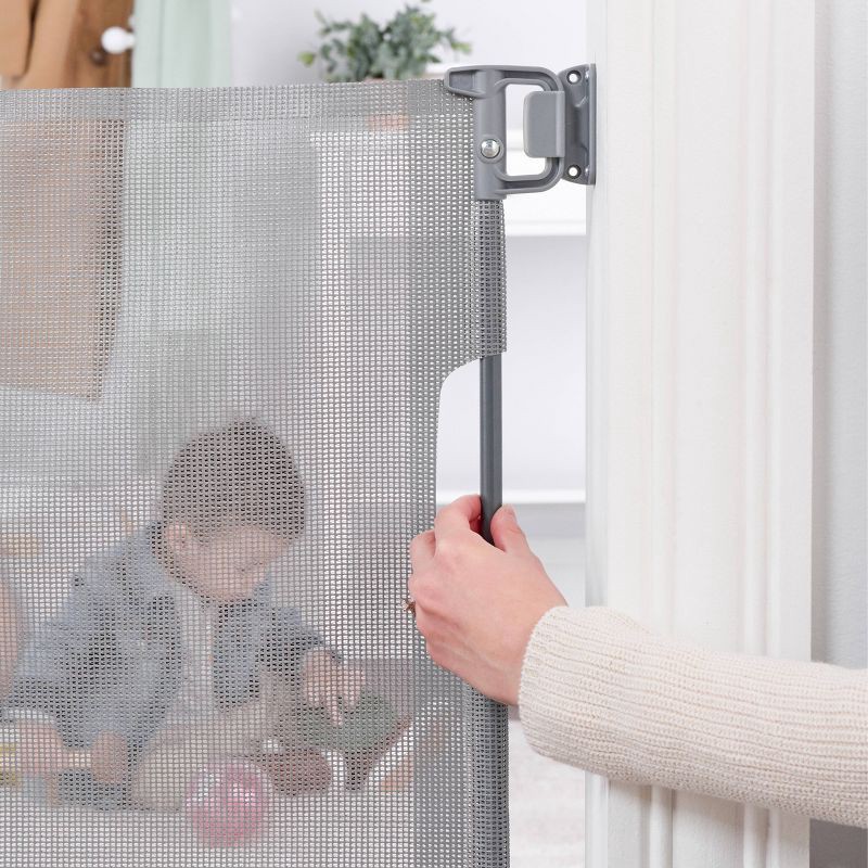 slide 4 of 6, Regalo Fabric Retractable Baby Gate - Gray, 1 ct