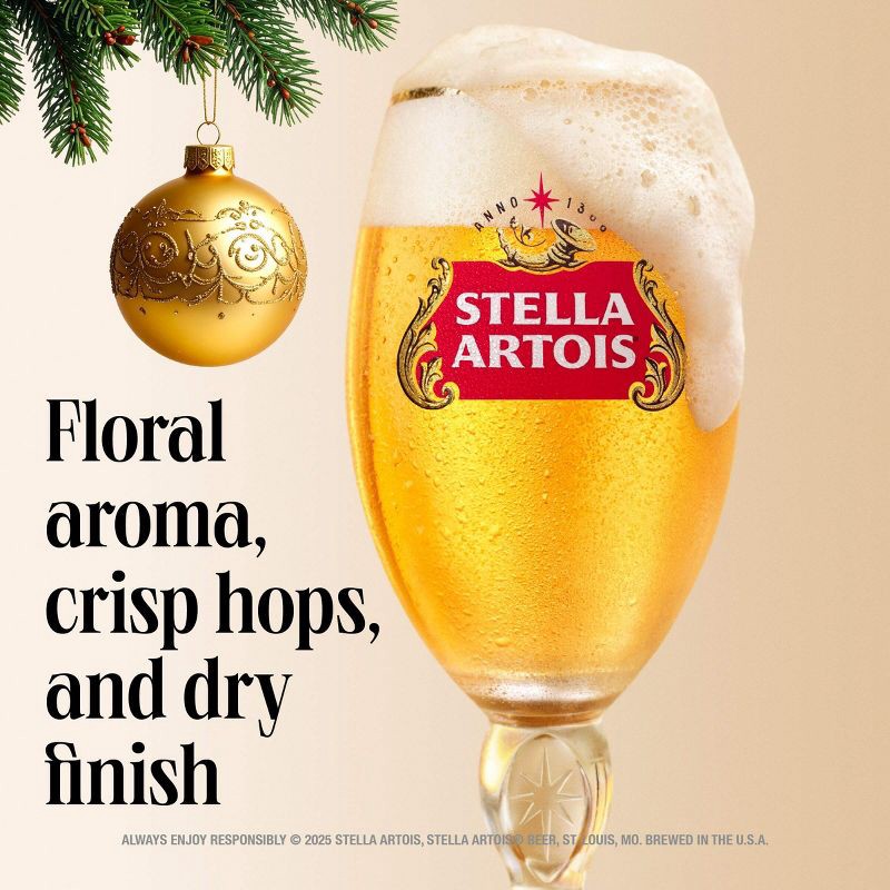 slide 4 of 7, Stella Artois Premium Lager Beer - 25 fl oz Can, 25 fl oz