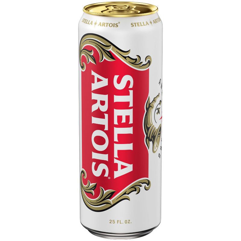 slide 1 of 10, Stella Artois Lager Beer - Single 25 fl oz Can, 25 fl oz