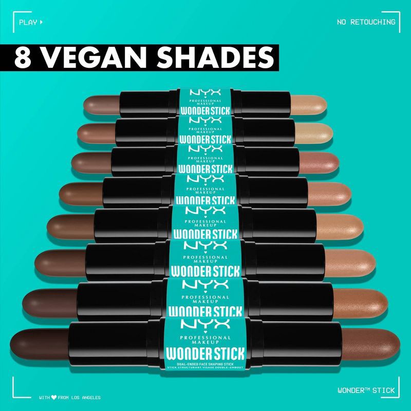 slide 10 of 10, NYX Professional Makeup Wonder Stick 2-in-1 Highlight & Contour - 02 Universal Light - 0.28oz, 0.28 oz