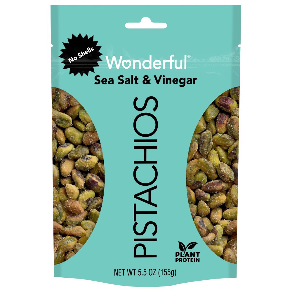 slide 1 of 6, Wonderful Pistachios No Shells Sea Salt & Vinegar Pistachios, 5.5 oz