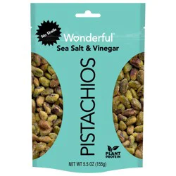 Wonderful Pistachios, No Shells Sea Salt & Vinegar Nuts, 5.5 Ounce Bag