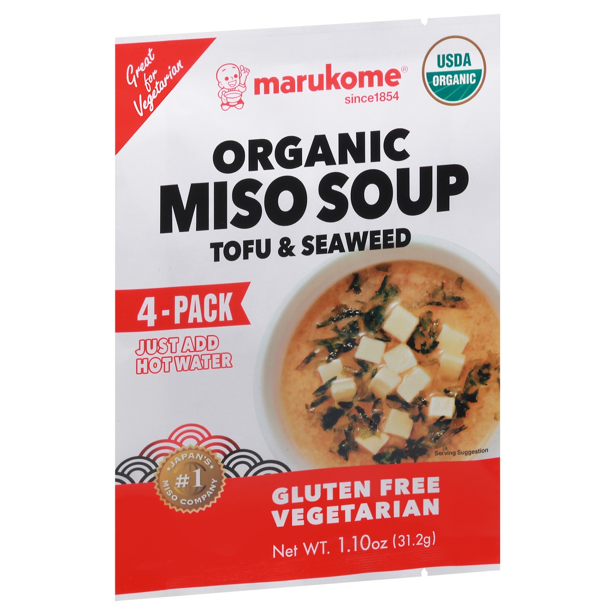 slide 4 of 9, Marukome Organic Tofu & Seaweed Miso Soup 4 ea, 4 ct