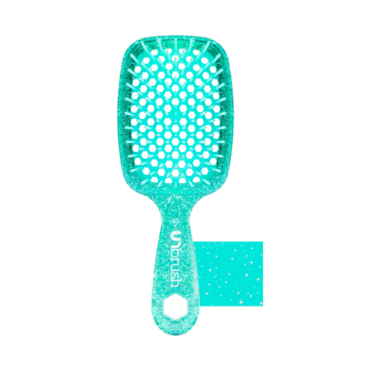 slide 1 of 2, Unbrush Turquoise Glitter Collection Hair Brush 1 Each, 1 ct