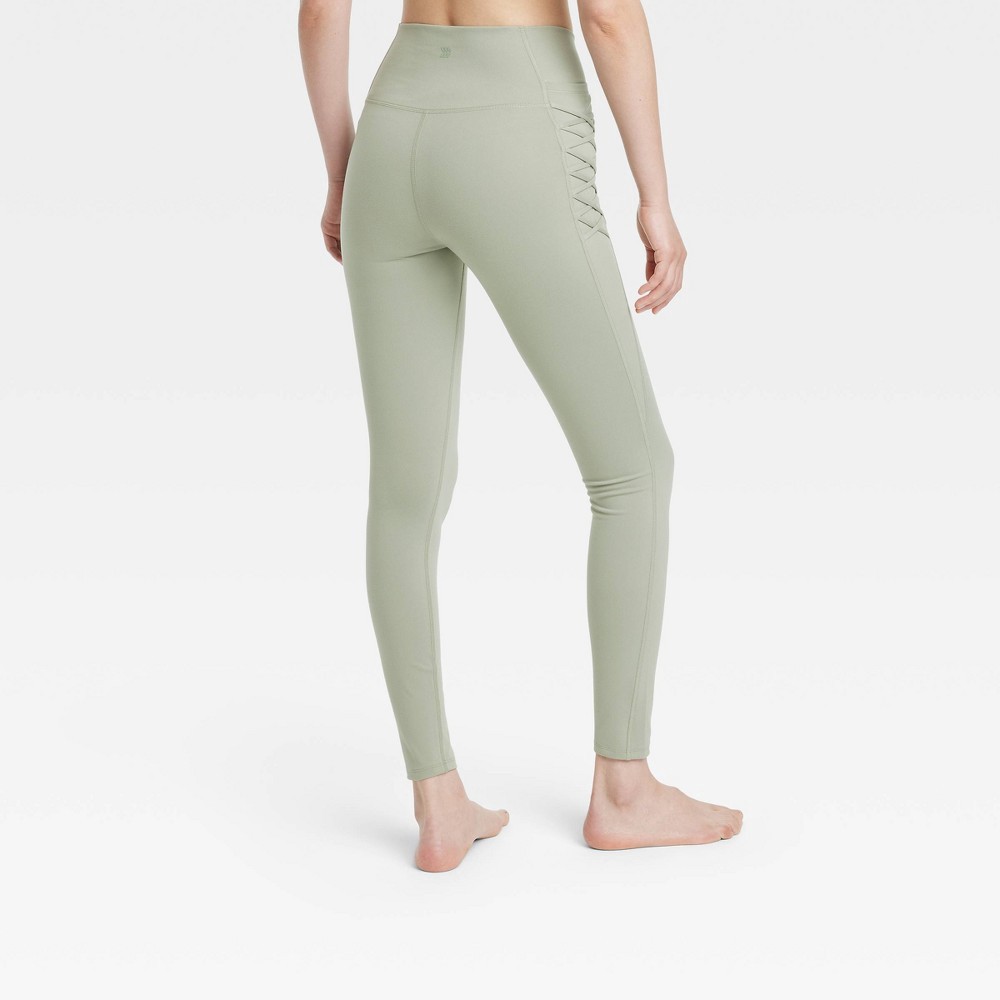 Women's Brushed Sculpt Corded High-Rise Leggings - All in Motion Light  Green M 1 ct