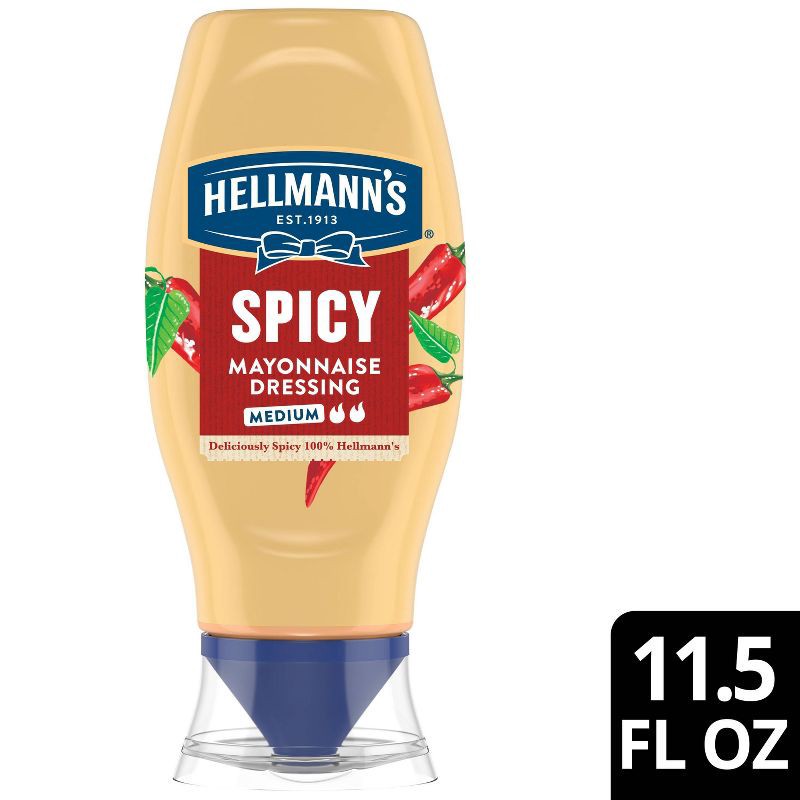 slide 1 of 7, Hellmann's Spicy Mayonnaise Dressing - 11.5 fl oz, 11.5 fl oz