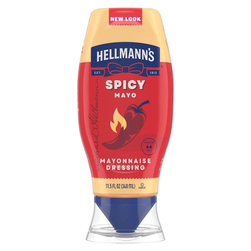 slide 1 of 7, Hellmann's Spicy Mayonnaise Dressing - 11.5 fl oz, 11.5 fl oz