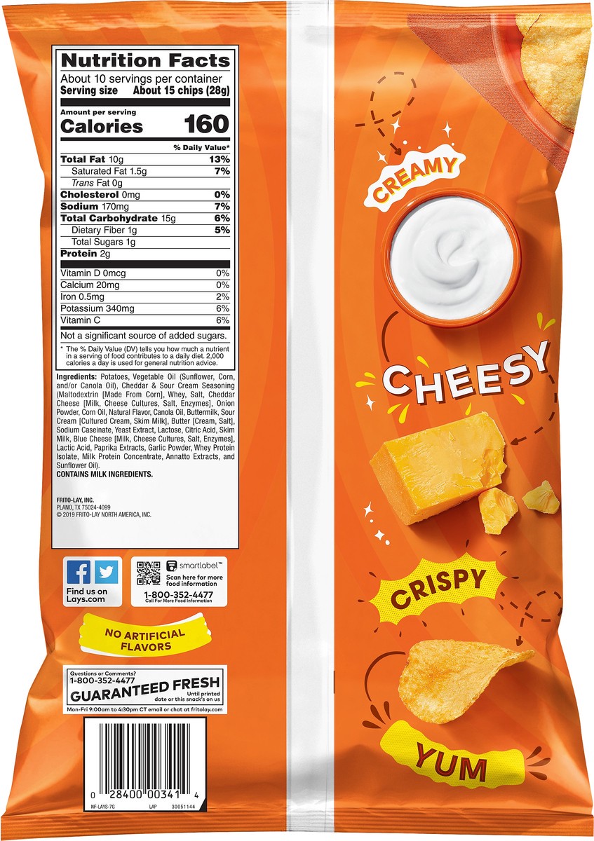 slide 3 of 3, Lay's Family Size Cheddar & Sour Cream Flavored Potato Chips 9.5 oz, 9.5 oz