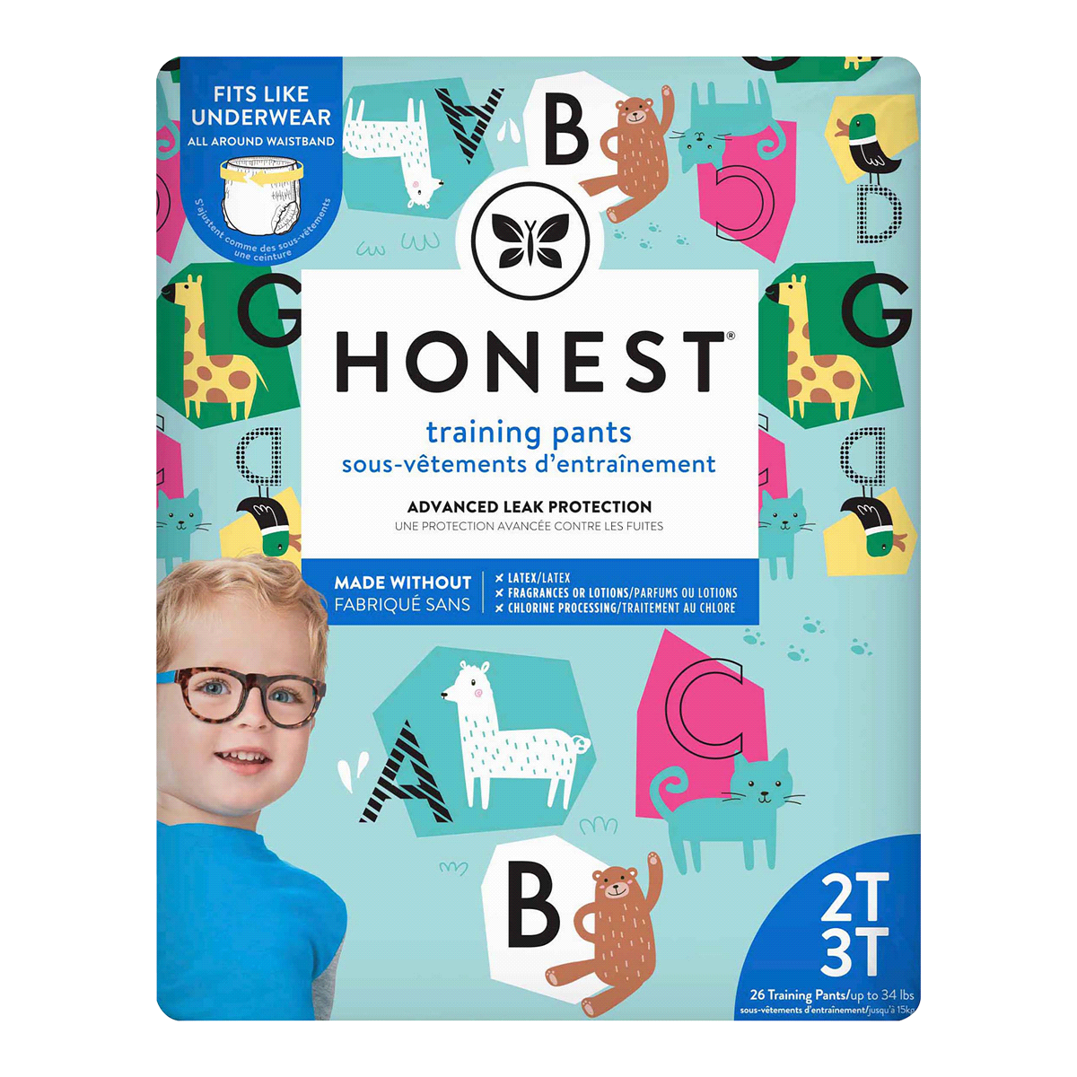 The Honest Co. The Honest Co.Honest Animals Abcs 2T-3T Training Pants 26 ct
