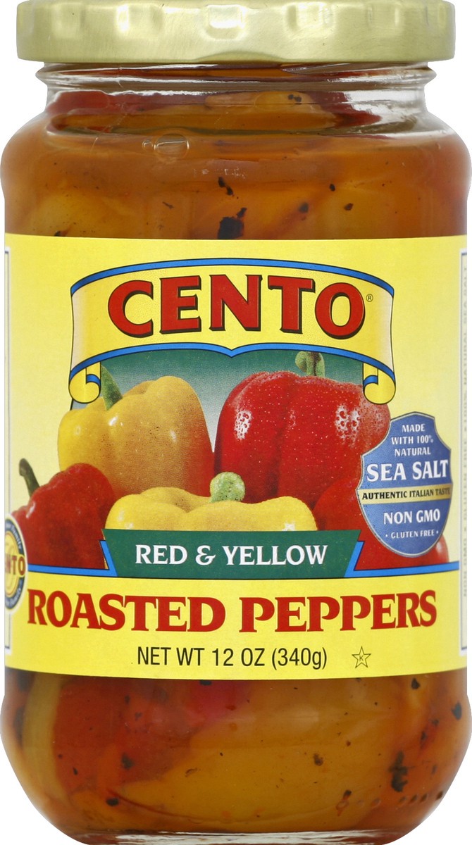 slide 2 of 2, Cento Roasted Yellow & Red Peppers, 12 oz