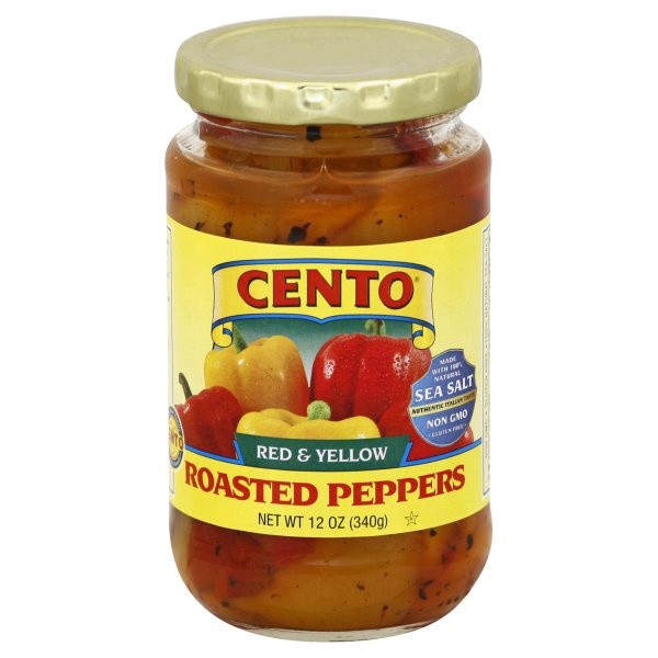 slide 1 of 2, Cento Roasted Yellow & Red Peppers, 12 oz