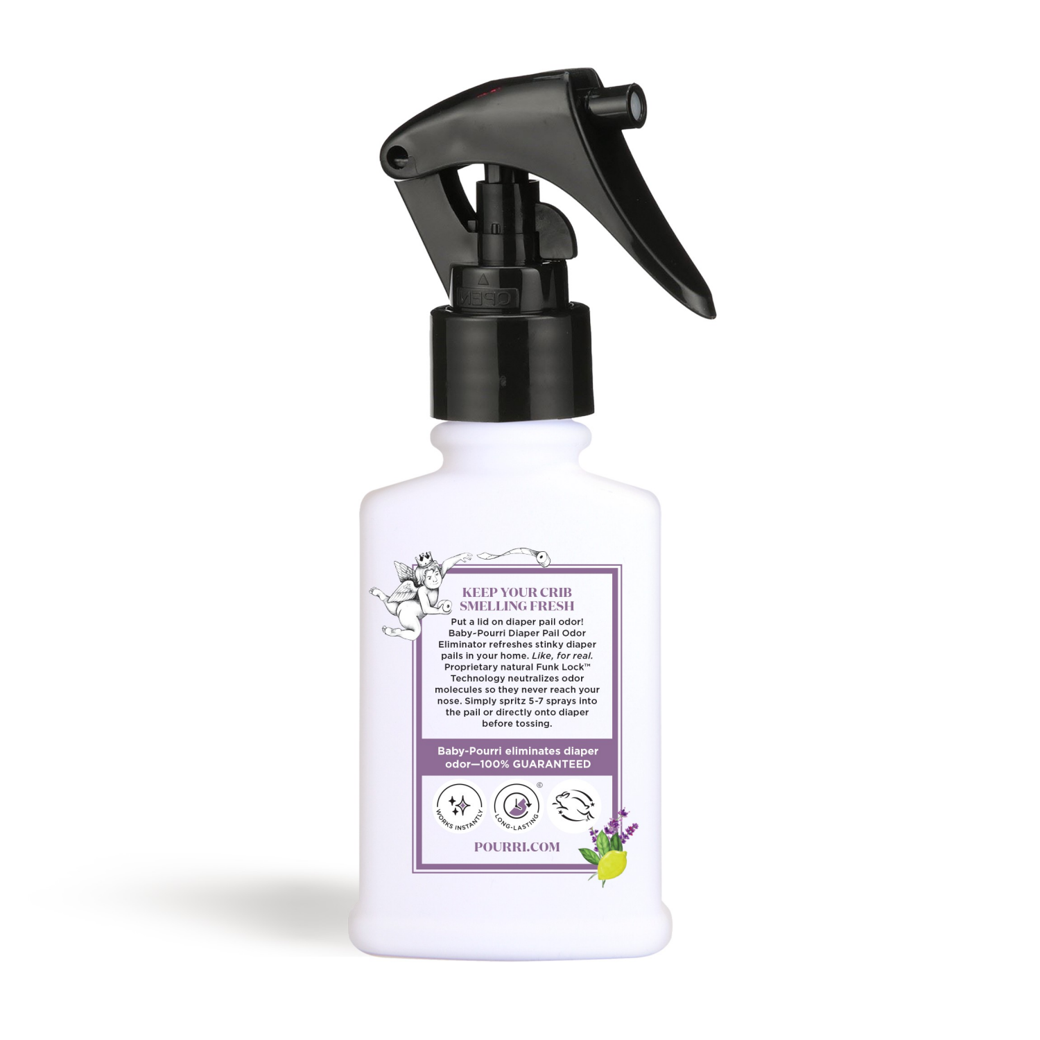 slide 2 of 2, Baby-Pourri Little Stinker Diaper Pail Lavender Bergamot Odor Eliminator 3.4 fl oz, 3.4 fl oz