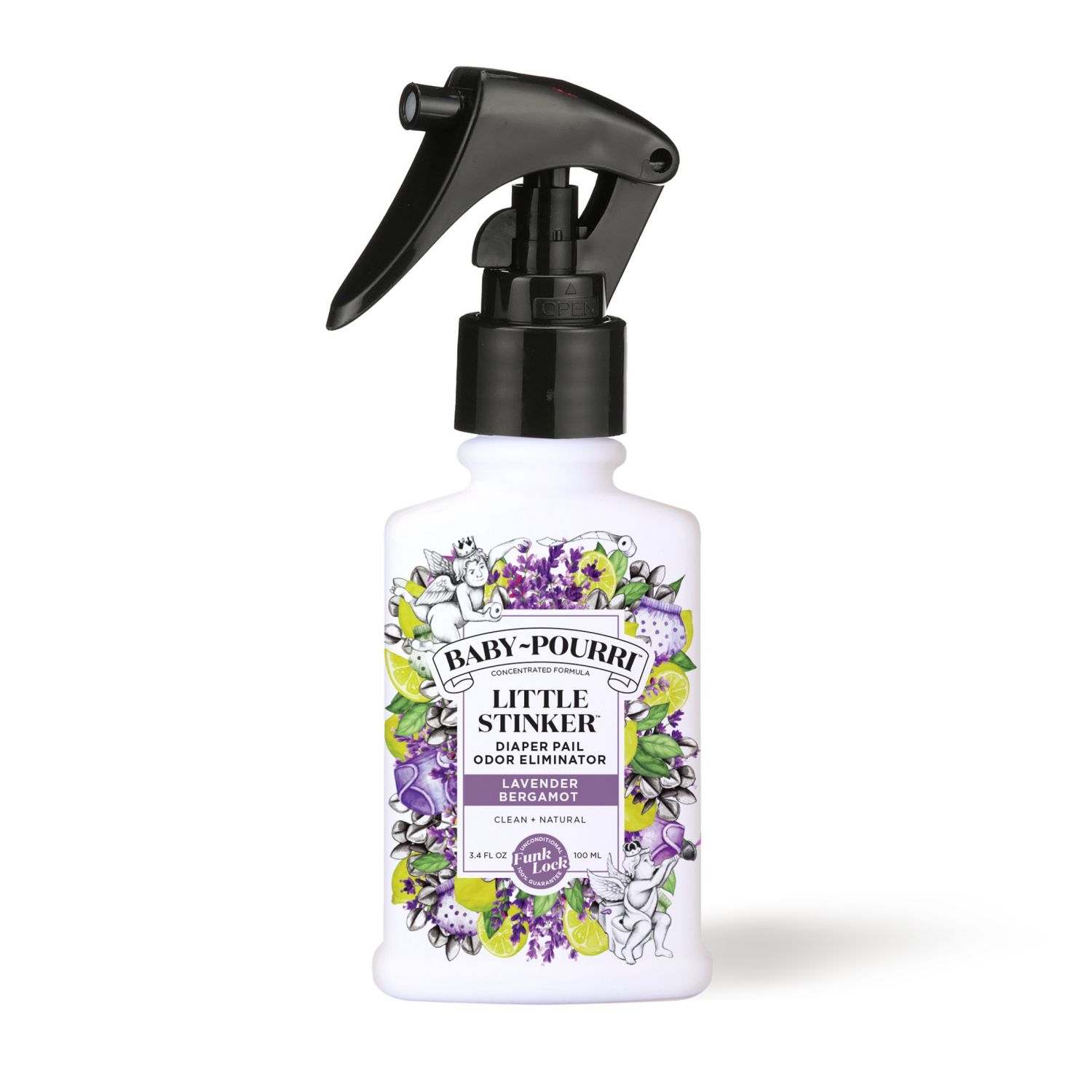 slide 1 of 2, Baby-Pourri Little Stinker Diaper Pail Lavender Bergamot Odor Eliminator 3.4 fl oz, 3.4 fl oz