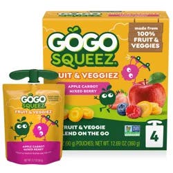 Gogo Squeez F&V Apple Carrot Mixed Berry