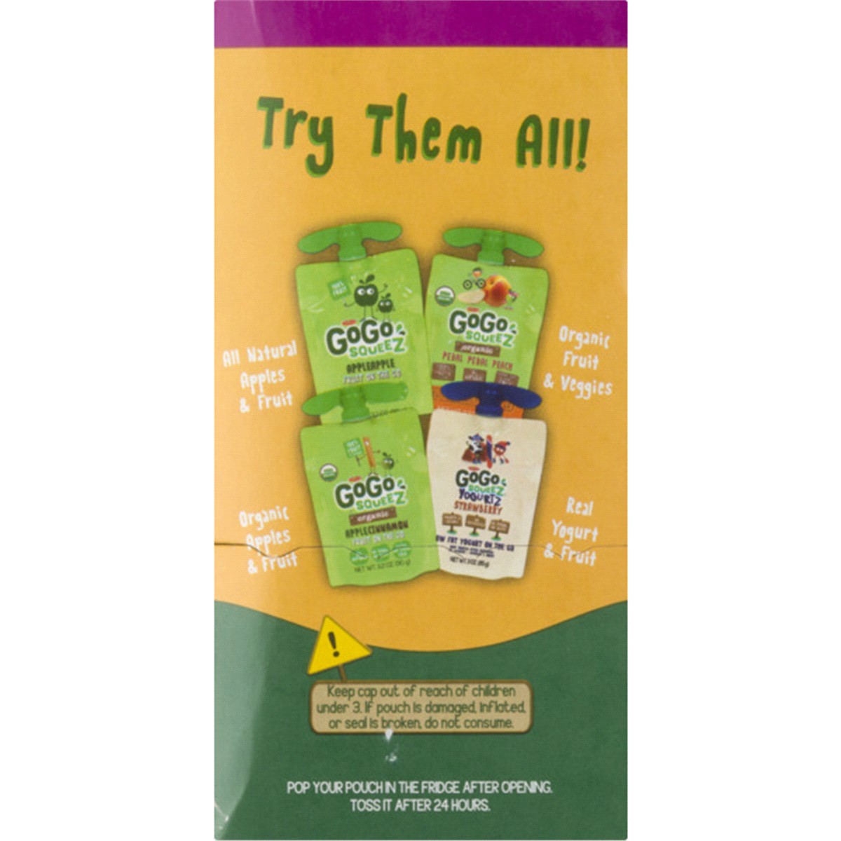 slide 7 of 7, GoGo squeeZ Fruit & VeggieZ Mixed Berry/Pear Applesauce and Fruit Puree Pouches, 3.2 oz (12 Pack), 12 ct