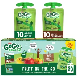 GoGo squeeZ Applesauce, Variety Apple/Cinnamon, 3.2oz 20 Pack
