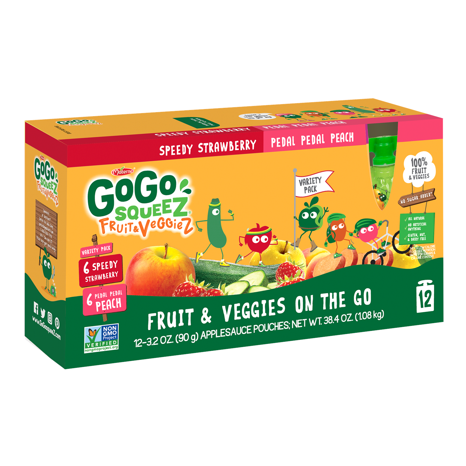 slide 1 of 1, Materne GoGo Squeez Variety Pack Fruit & Veggiez On The Go Applesauce - 12 ct, 12 ct