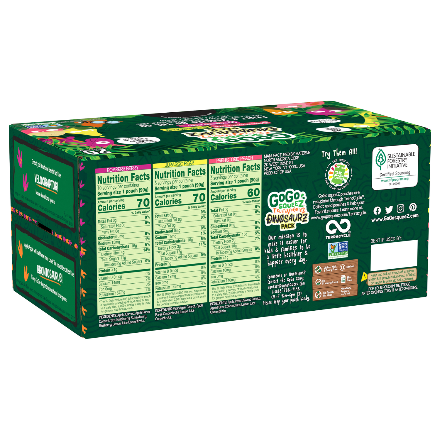 slide 2 of 8, GoGo Squeez 20 Pack Variety Pack Dinosaurz Pack Fruit & Veggies On the Go 20 ea - 20 ct, 20 ct