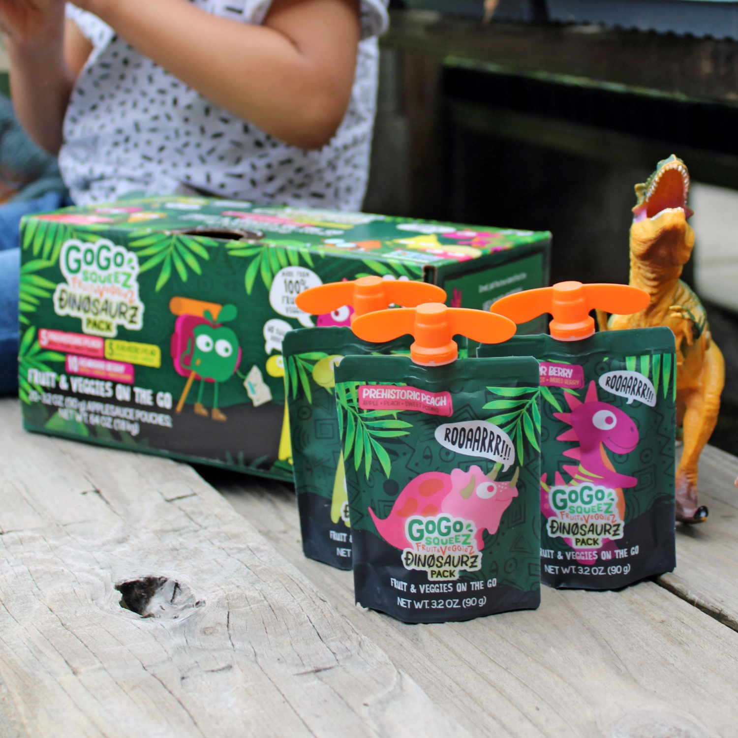 slide 8 of 8, GoGo Squeez 20 Pack Variety Pack Dinosaurz Pack Fruit & Veggies On the Go 20 ea - 20 ct, 20 ct