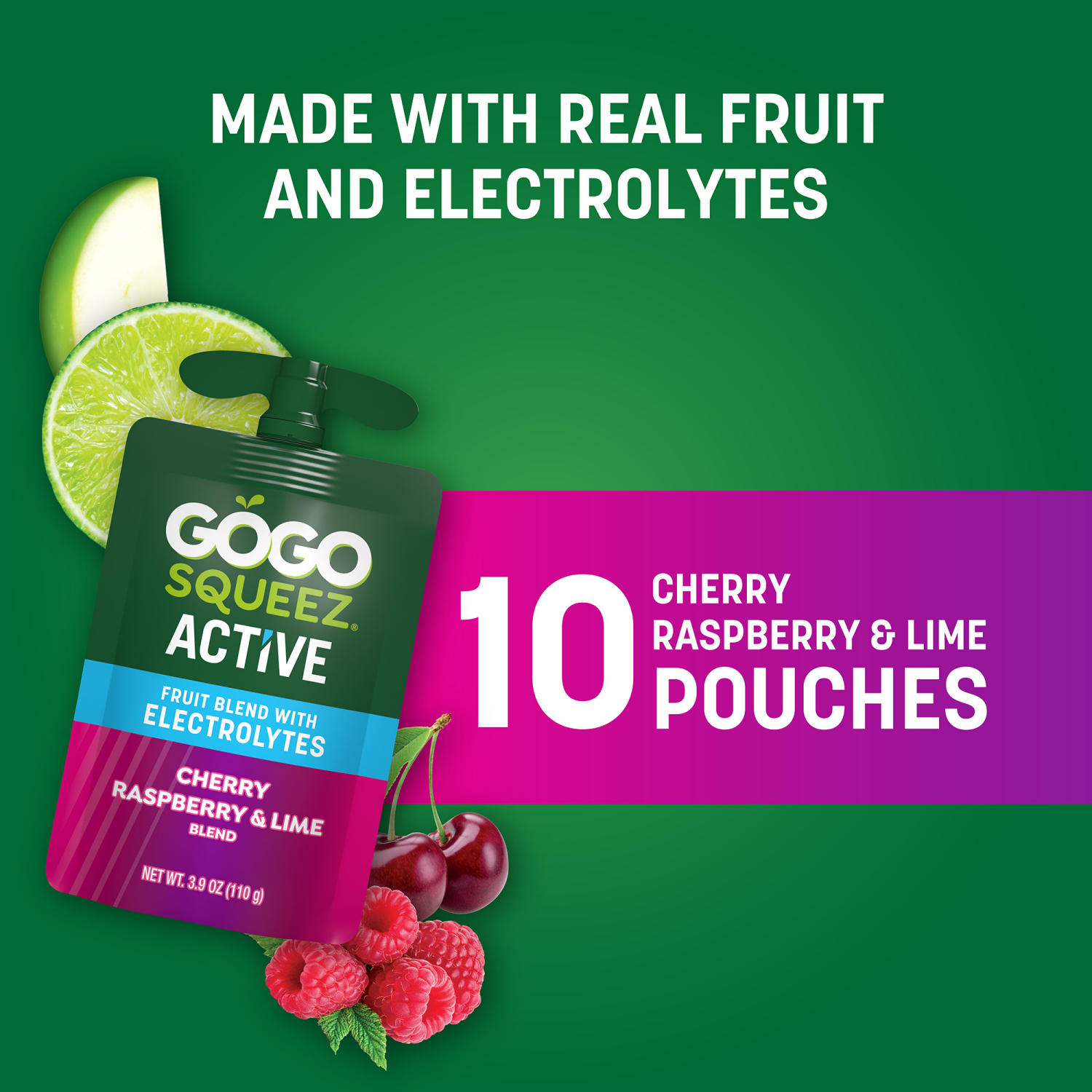 slide 2 of 5, GoGo squeeZ Strawberry Pineapple & Orange Fruit Blend with Electrolytes 10 ea, 10 ct