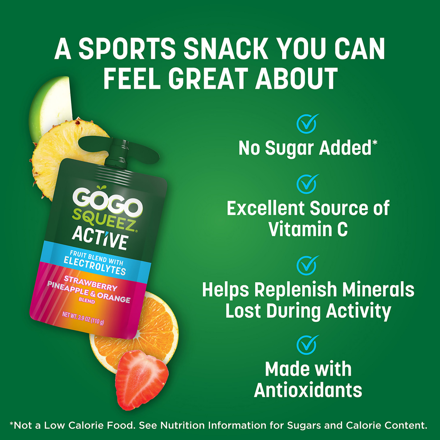 slide 7 of 7, GoGo squeeZ Strawberry Pineapple & Orange Fruit Blend with Electrolytes 10 ea, 10 ct