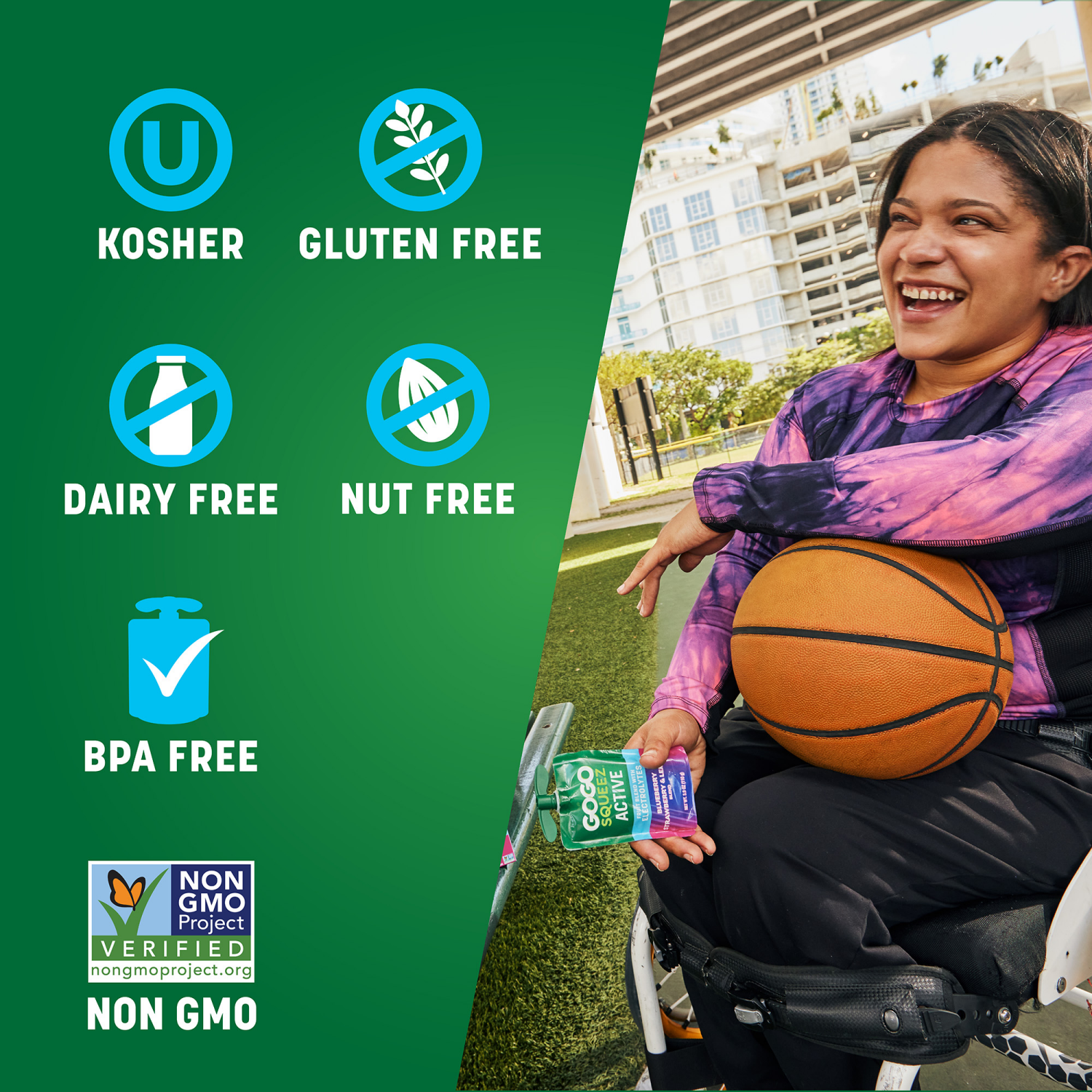 slide 5 of 5, GoGo squeeZ Blueberry Strawberry & Lemon Fruit Blend with Electrolytes 10 - 3.9 oz Pouches, 10 ct