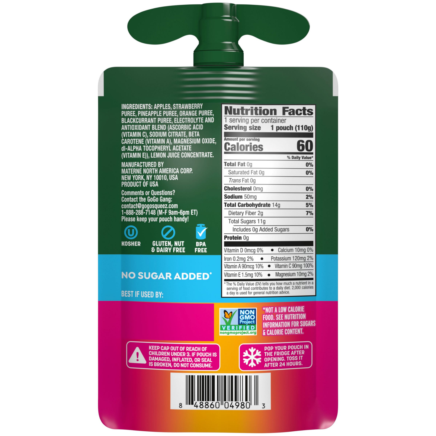 slide 2 of 2, GoGo squeeZ Active Strawberry Pineapple Orange Pouch, 3.9 oz