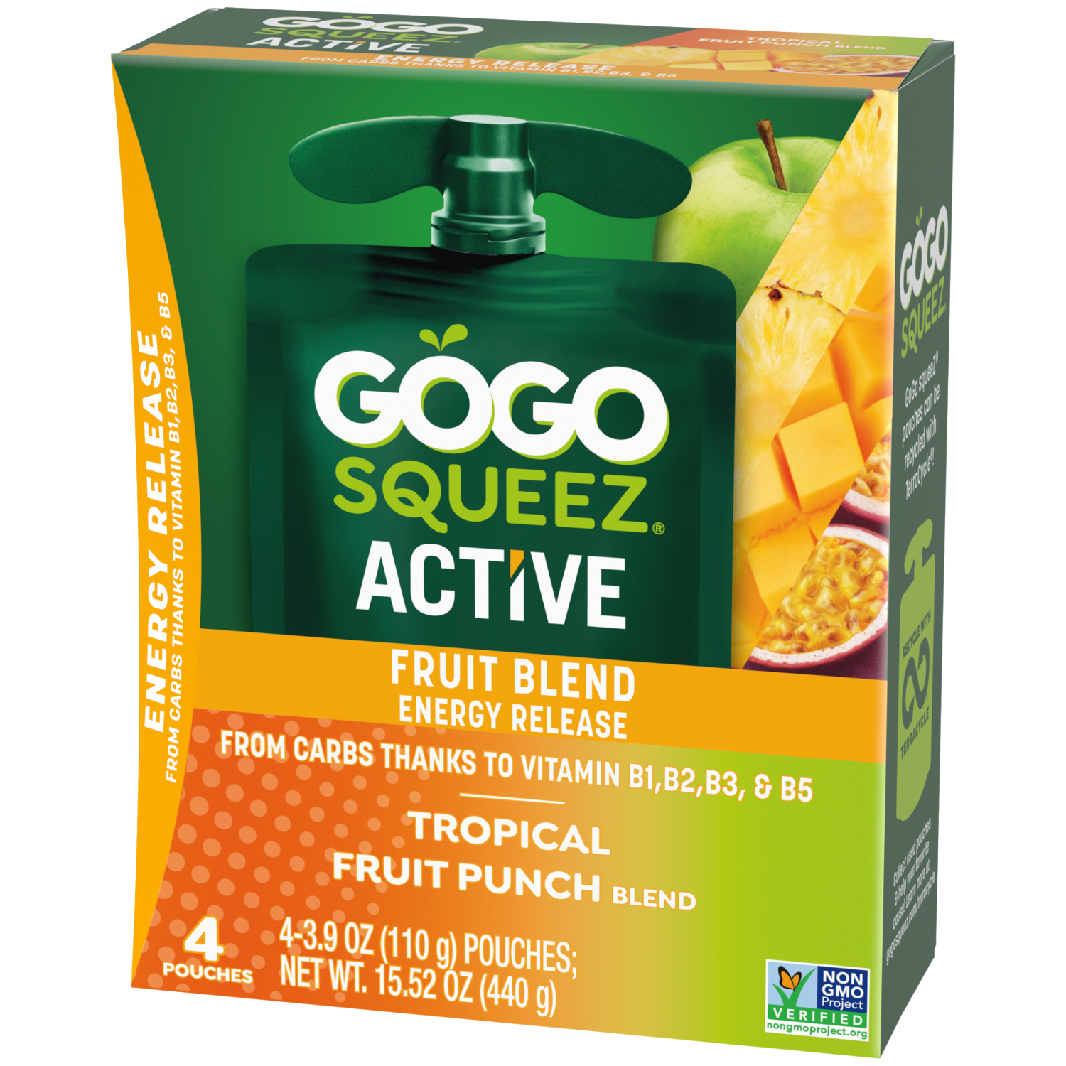 slide 7 of 8, GoGo squeeZ Active, Tropical 4ct, 4 ct