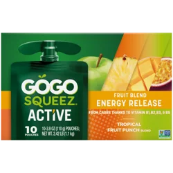 GoGo squeeZ Active Energy Release, Tropical Punch, 10 ct