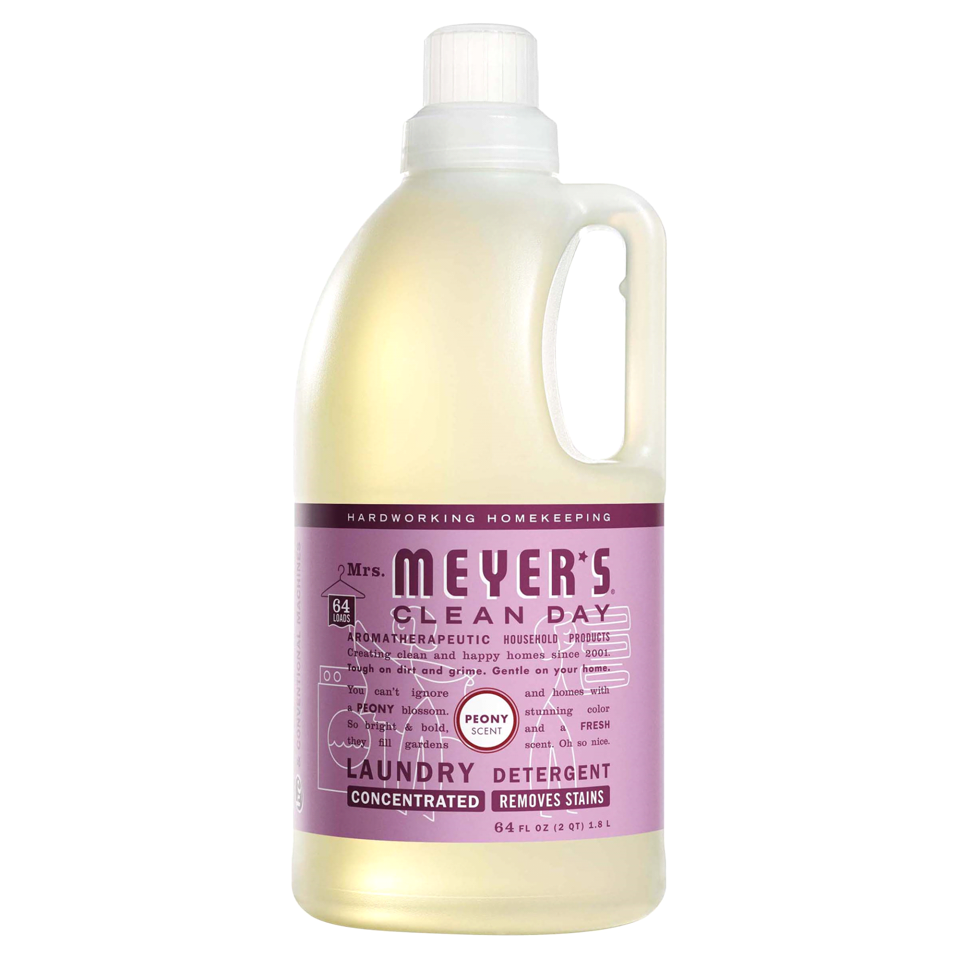 slide 1 of 1, Mrs. Meyer's Peony Scent Laundry Detergent, 64 oz