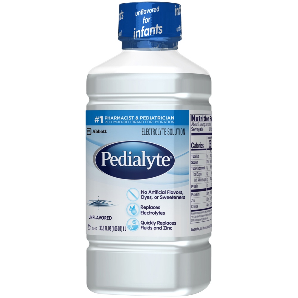 slide 3 of 8, Pedialyte Electrolyte Solution Unflavored - 33.8 fl oz, 33.8 fl oz