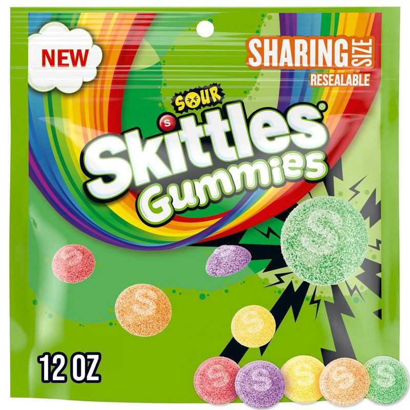 slide 1 of 9, Skittles Candy Sour Gummies Sharing - 12oz, 12 oz