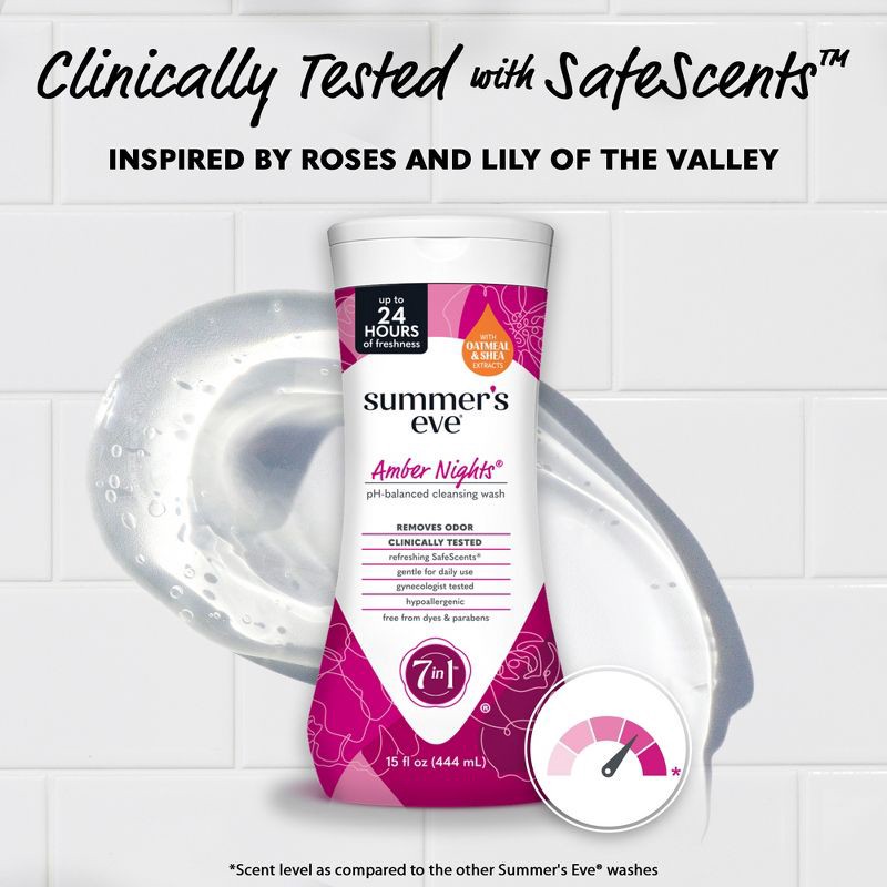 slide 5 of 8, Summer's Eve Amber Nights Feminine Cleansing Wash - 15fl oz, 15 fl oz