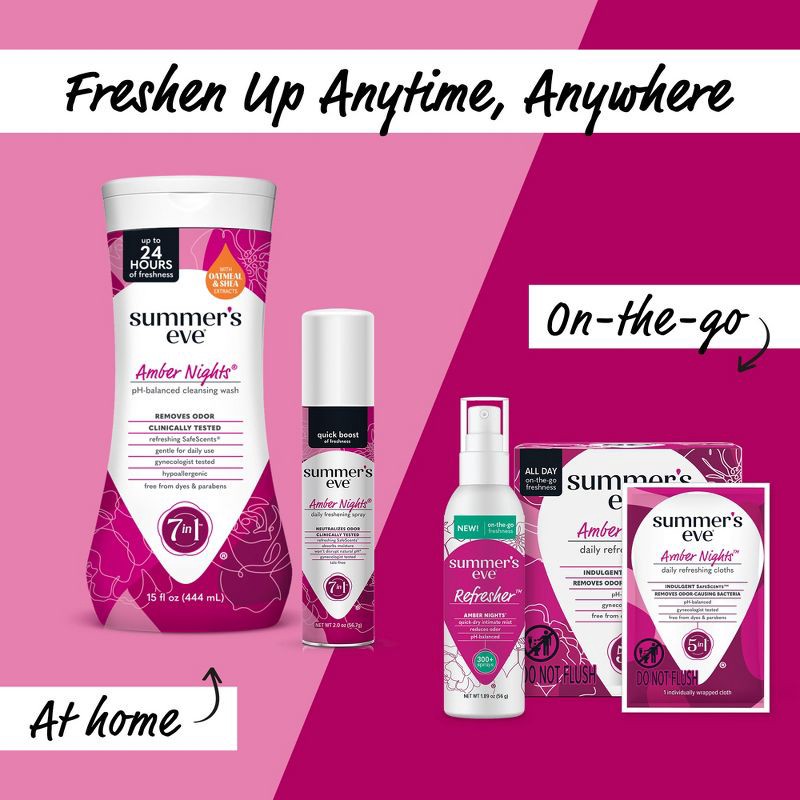 slide 6 of 8, Summer's Eve Amber Nights Feminine Cleansing Wash - 15fl oz, 15 fl oz