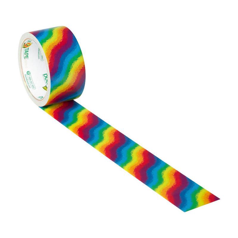 slide 3 of 5, Duck 1.88" x 10 yd. Rainbow Duct Tape: Multicolor Decorative Adhesive for Art & Stationery, 1 ct