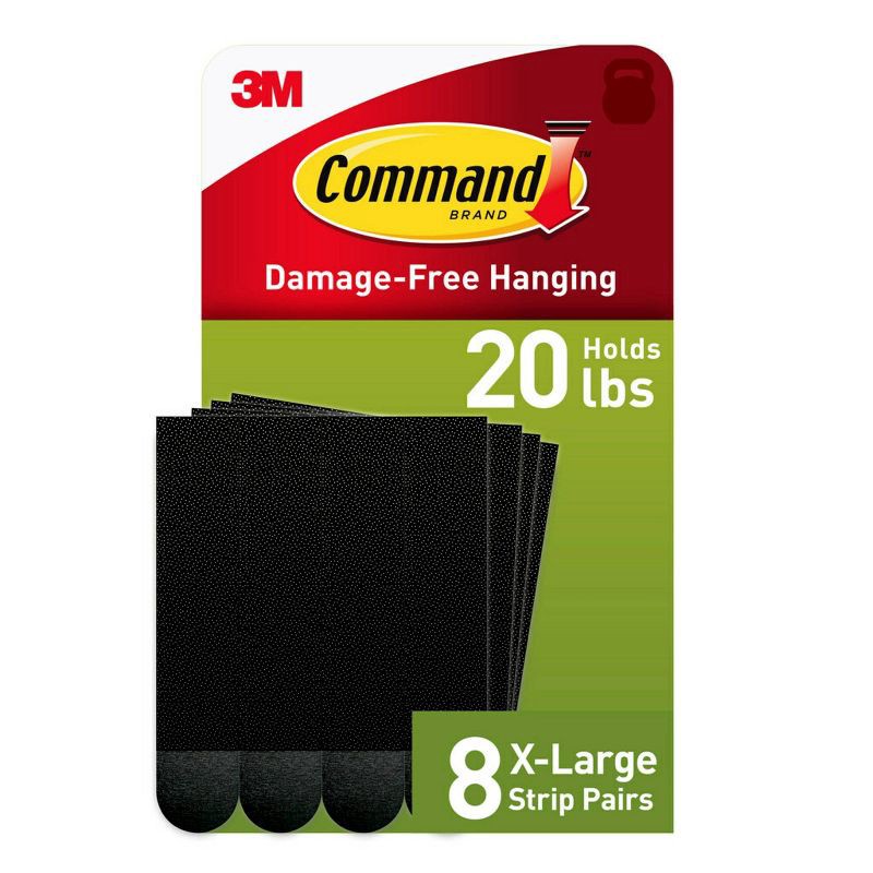 slide 2 of 12, Command 8pk Damage-Free X-Large Picture Hanging Strips with Adhesives for Christmas Lights and Holiday Decoration, 8 ct