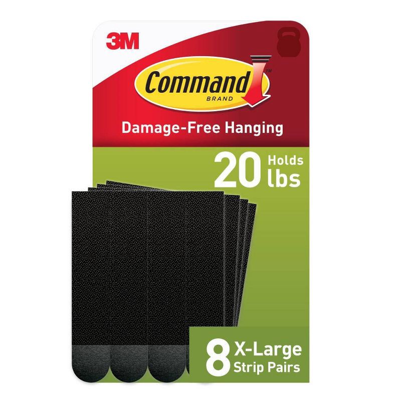 slide 1 of 17, Command 8ct Damage-Free X-Large Picture Hanging Strips - Black, 8 ct