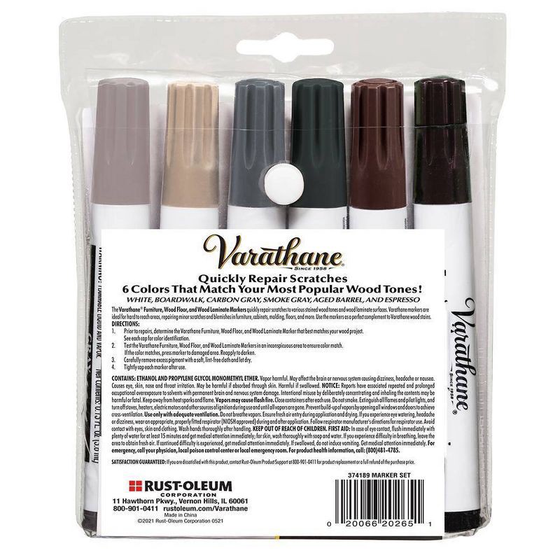 slide 2 of 4, Varathane 6pk Markers Gray, 6 ct